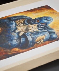 Space Ultramarine Cat Guardian – Warhammer 40k Gaming Room Cat Poster - Image 3