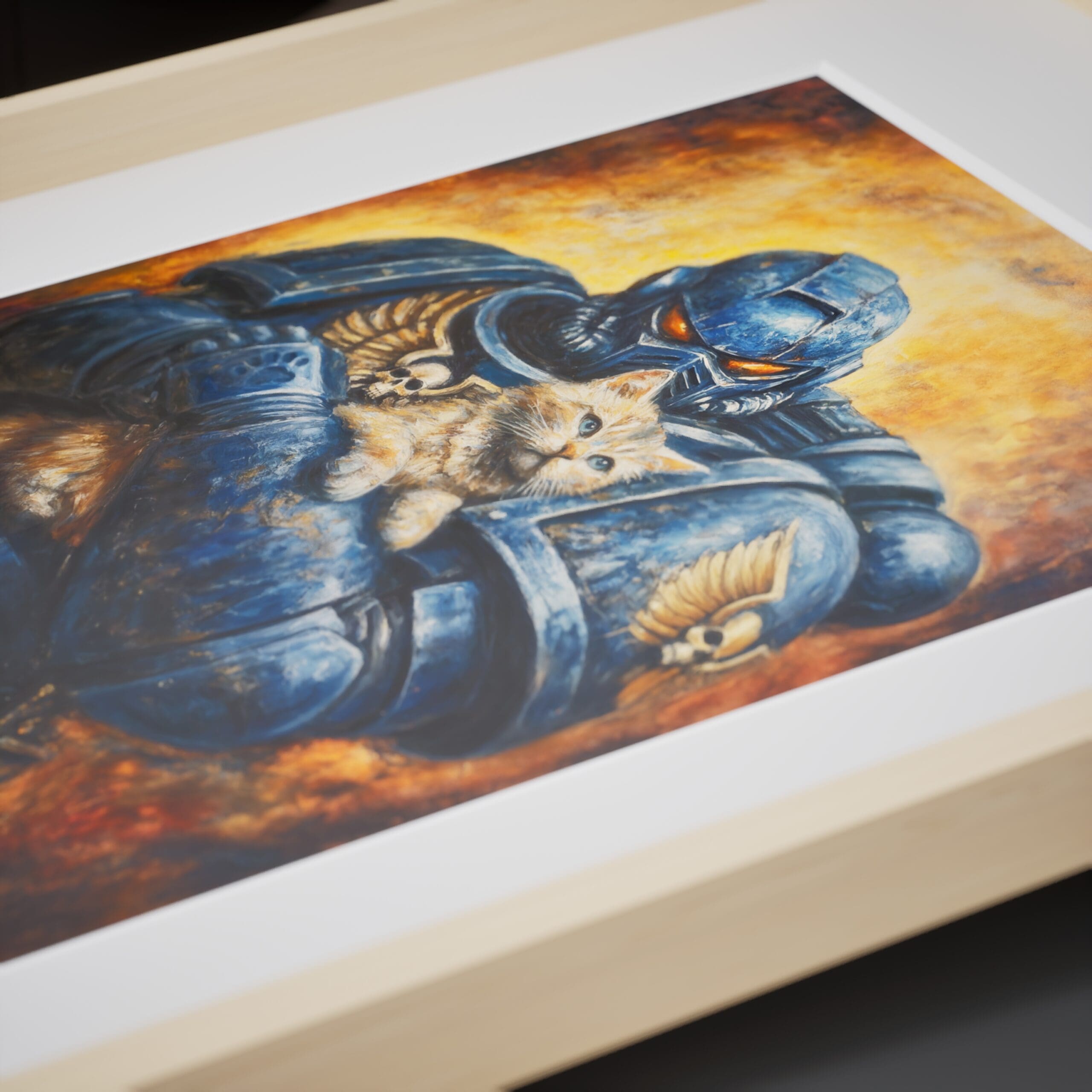 Space Ultramarine Cat Guardian – Warhammer 40k Gaming Room Cat Poster - Image 3