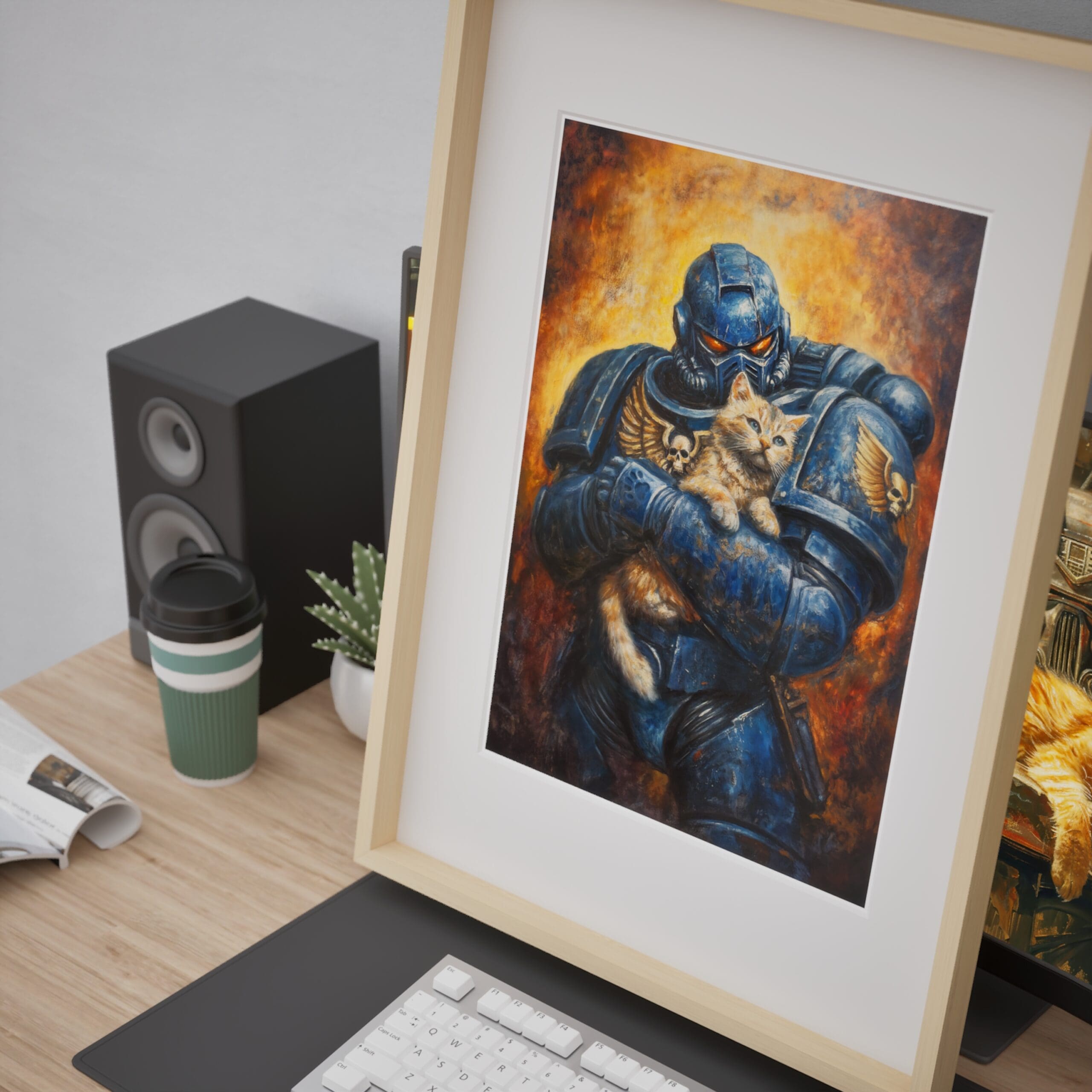 Space Ultramarine Cat Guardian – Warhammer 40k Gaming Room Cat Poster - Image 8