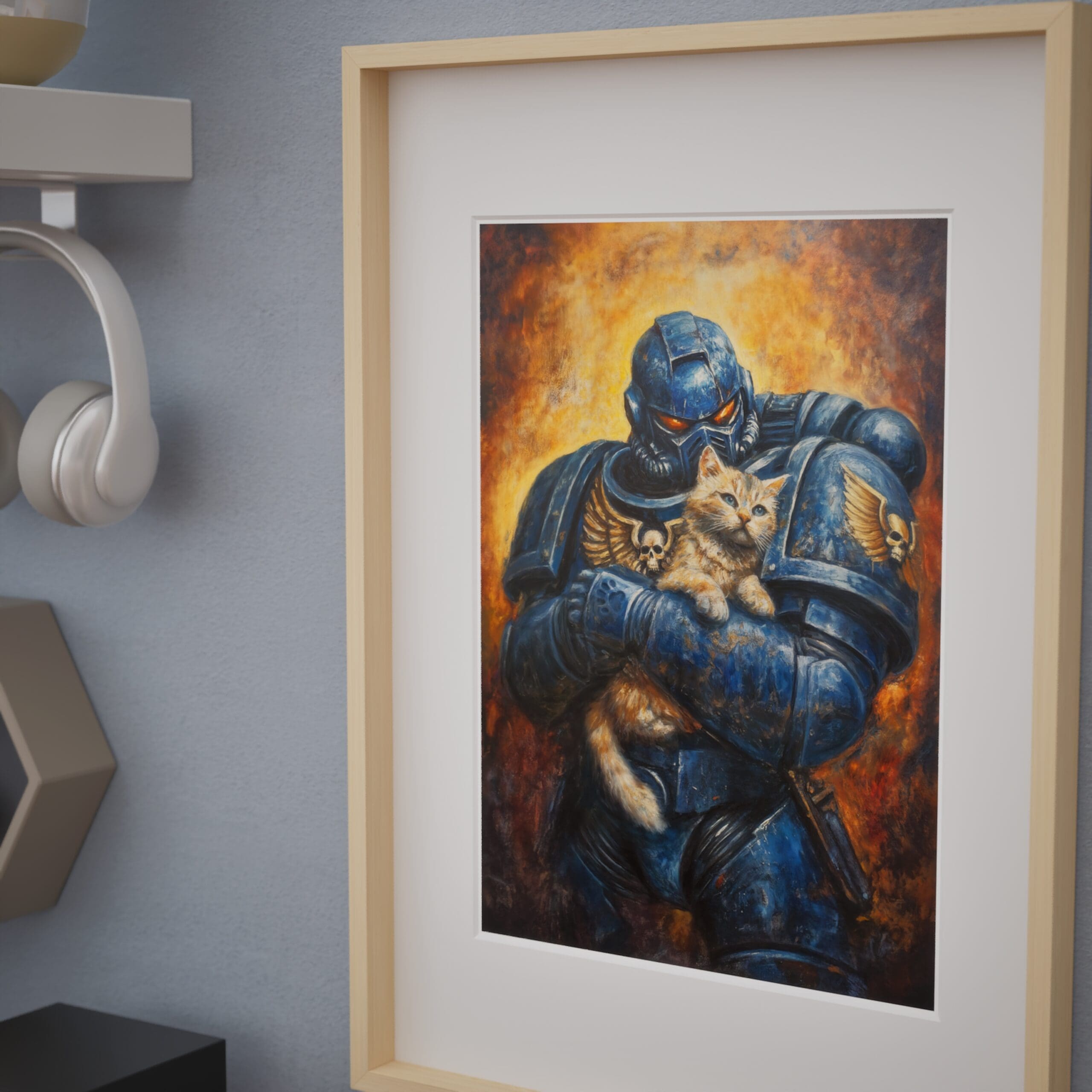 Space Ultramarine Cat Guardian – Warhammer 40k Gaming Room Cat Poster - Image 9